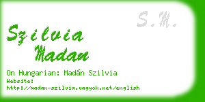 szilvia madan business card